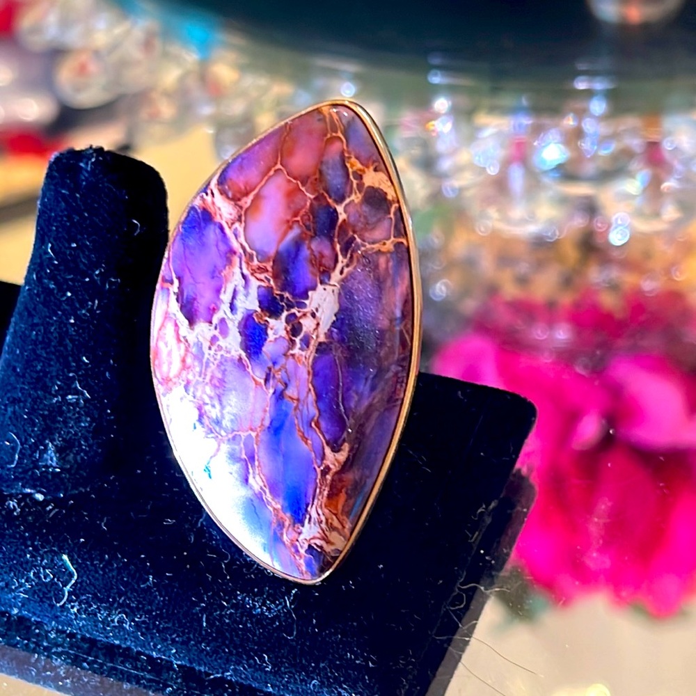 Purple Agate Ring - image 1